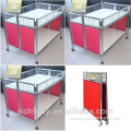 Good Quality Big Size of Foldable Stainless Steek Supermarket Promotion Table Trolley with POP poster or not